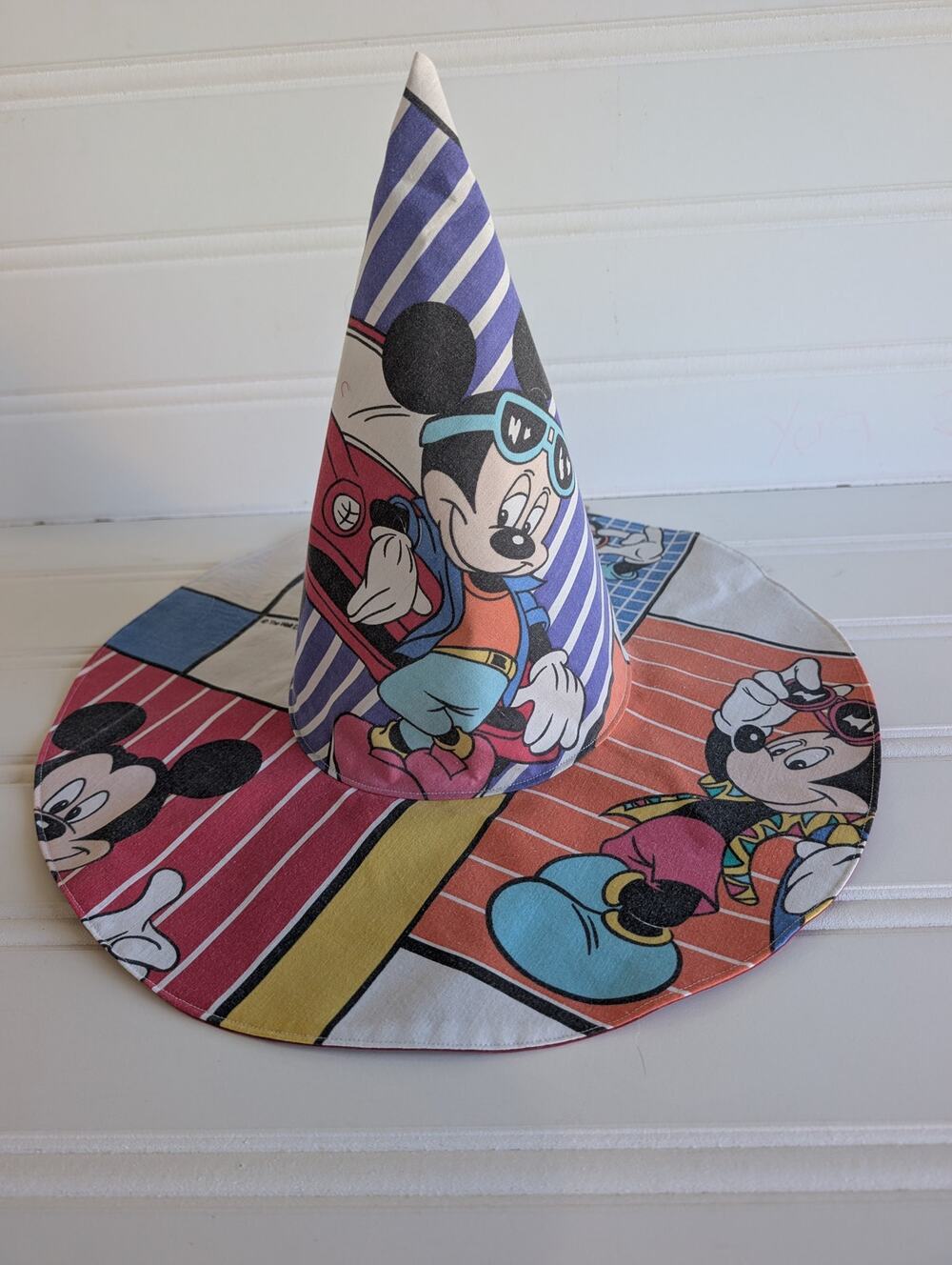 Handmade Upcycled Mickey Mouse Whimsy Floppy Witch Hat - 6